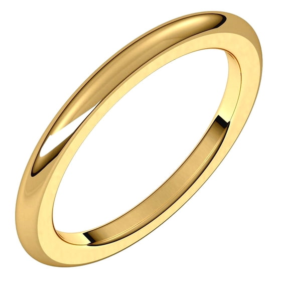 14k Yellow Gold Half Round 2mm Comfort-fit Heavyweight Heavy Wedding Band Ring Size 6 Wedding Band for Women and Men