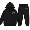 thumbnail image 5 of Hessimy Toddler Boys Girls Spring Summer 2Pcs Crewneck Long Sleeve Sweatshirt Casual Pants Soft Sweatsuit Set(Black,7-8 Years), 5 of 6