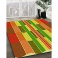 thumbnail image 2 of Ahgly Company Indoor Round Patterned Acid Green Area Rugs, 4' Round, 2 of 6