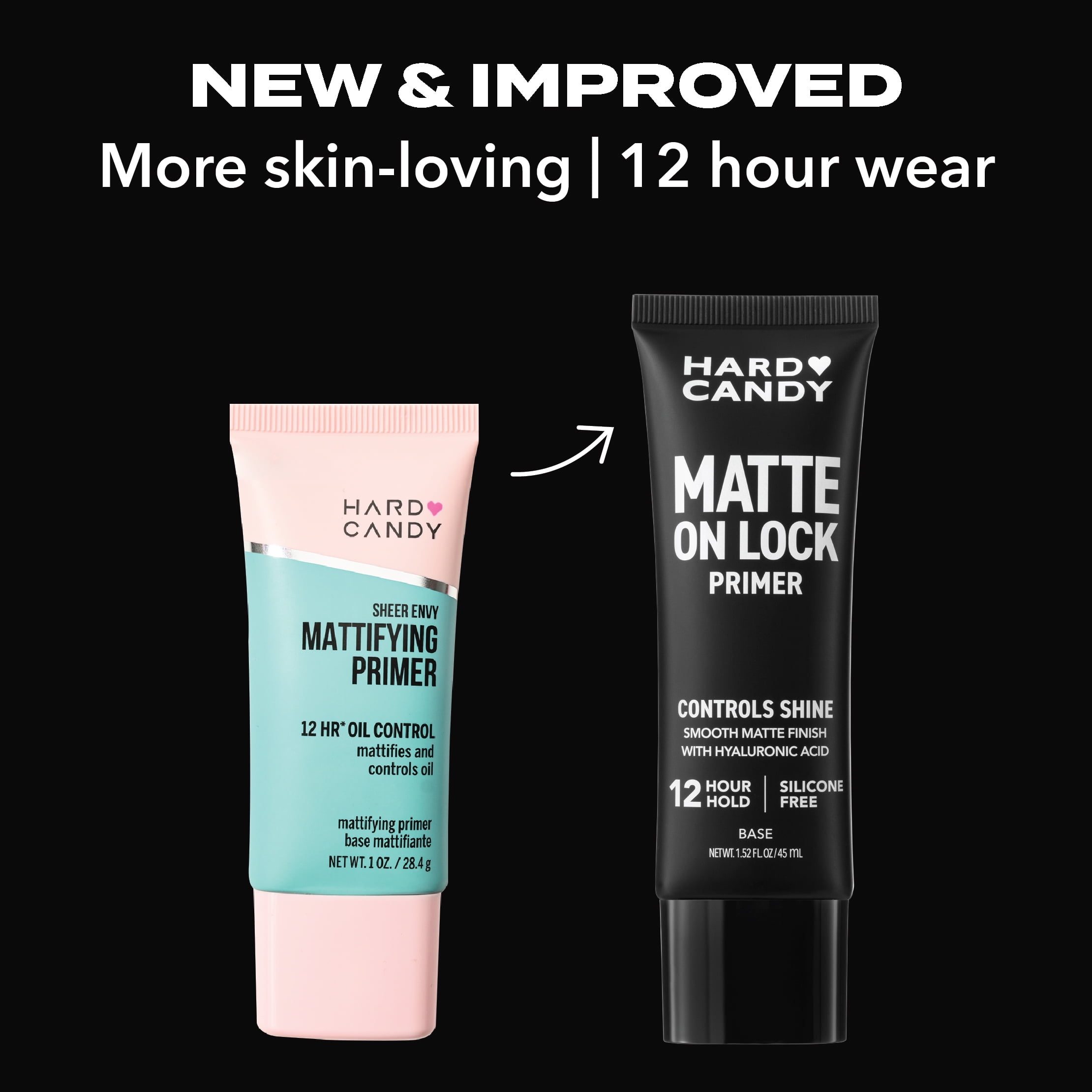 Hard Candy Matte On Lock Base de teint anti-brillance à base d'eau, contrôle du sébum, argile de kaolin, tenue 12 h 1.52 fluid ounces