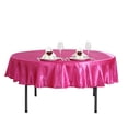 thumbnail image 4 of BalsaCircle 90" Fuchsia Round Satin Tablecloth Table Covers Reception Catering Table Linens, 4 of 5