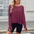 thumbnail image 6 of Levmjia Womens Casual Tops Long Sleeve Round Neck Cotton Solid Color Basic Shirt Loose Fit Comfortable Breathable Work Office Holiday Travel Home Relax Fall Spring All Season, 6 of 9
