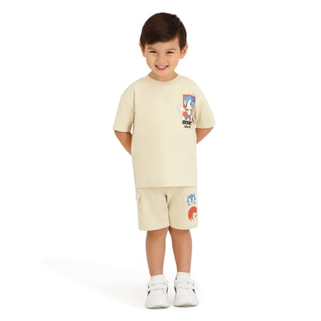 Sonic the Hedgehog Toddler Boy French Terry Short Set, Sizes 12 Months-5T
