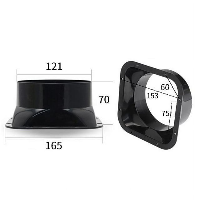 Duct Connector Square Flange Abs Plastic for 100-300Mm Dia Hose Check Valve