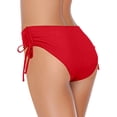 thumbnail image 3 of Womens Swim Bottoms Women's Solid Color High Waist Bandage Workout Bottom Yoga Shorts Tight Shorts Swim Bottom Red XL, 3 of 4