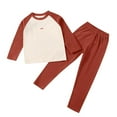 thumbnail image 2 of ATOGUTA Girls Thermal Underwear Set 2 Piece Fleece Top and Long Johns Base Layer Set Size 1T-14, Red, 2 of 5