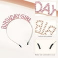 thumbnail image 4 of Glitter Birthday Sash, Tiara and Rhinestone Headband Set - Pink Birthday Accessories for Her, 4 of 5