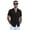 Black, variant on COOFANDY Men's Cool Linen Cotton Short Sleeve Shirt, Concealed Button Casual Wear for Beach Summer Wedding Daily