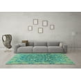 thumbnail image 3 of Ahgly Company Indoor Round Abstract Light Blue Modern Area Rugs, 6' Round, 3 of 4