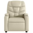 thumbnail image 4 of vidaXL Cream Leather Recliner Chair, 6-Point Vibration Massage, Adjustable Backrest & Footrest, 4 of 5