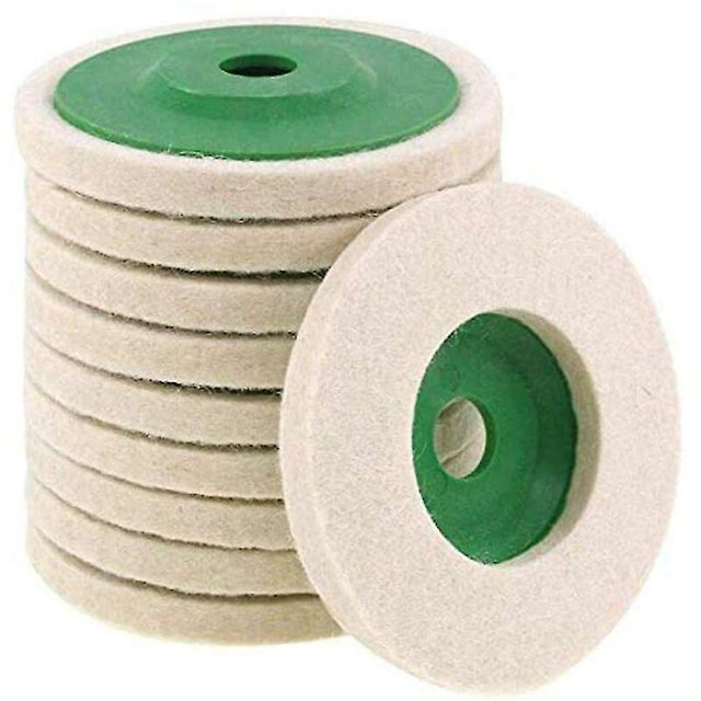 vert - 10 Discos De Polissage En Feutre De Laine Pour Meuleuse D'angle, 10cm/8mm