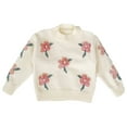 thumbnail image 3 of Esaierr Baby Kids Fall Winter Sweater Jacket 1-8 Years Old Girls Handmade Flower Knit Sweater Pullover Sweet Sweatshirt Tops, 3 of 8