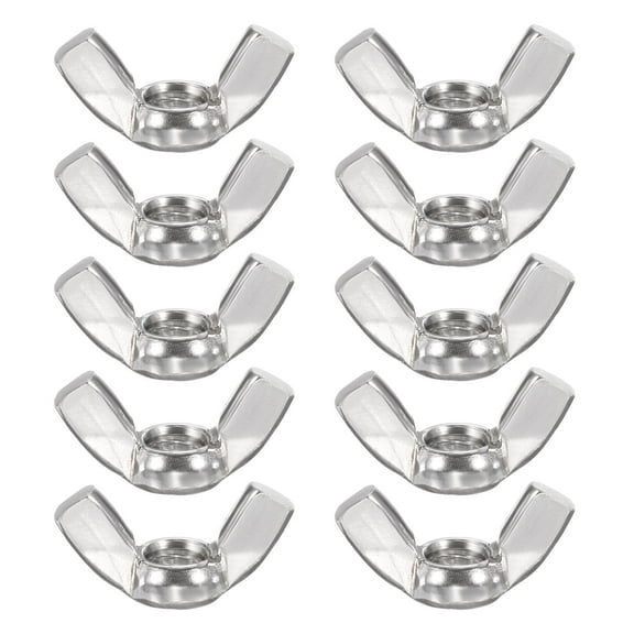 Wing Nuts, 10 Pcs M8 x 1.25 Stainless Steel Butterfly Wing-Nut Fasteners Parts Metric Thread for Repair Install House Furniture Boat, Silver