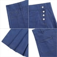 thumbnail image 3 of Girls Casual Denim Skirt Midi Pleated Buttons A-Line Over-Knee with Pocket 3-12Years, 3 of 5