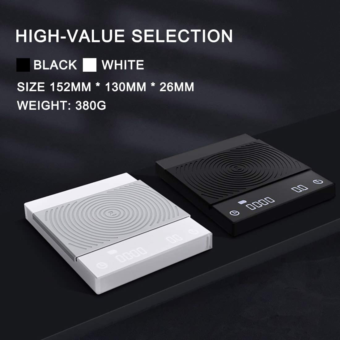 Coffee Scale Basic 2.0 Electronic Espresso Scale with with Timer,2000 Grams and Water Flow Rate and Timer Function,Flow Rate Display 2024 Upgraded Version