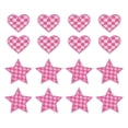thumbnail image 1 of Uxcell 18 Pcs Corazón Estrella Parche de Planchar a Cuadros Bordados Aplicaciones Parches para Coser para Chaqueta Colección de Denim Ropa Vestido Gorras Jeans Accesorio DIY, Rosa oscuro/Rosa claro, 1 of 6