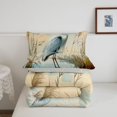 thumbnail image 5 of Erosebridal Dreamy Heron Bird Twin Comforter Sets,Retro Animals Bedding Set,Blue Green,Light Gray Reversible,2pcs,1 Comforter and 1 Pillowcase, 5 of 7