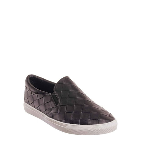 

Woven Platform Slip On Sneaker - Women Slide In Athletic Loafer