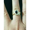 thumbnail image 2 of 2Ct Round Lab Created Blue Sapphire Engagement Cocktail Ring 14K Yellow Gold Plated Silver, 2 of 4