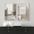 thumbnail image 3 of IDEA4WALL Framed Canvas Print Wall Art Set Soothing Brushstroke Patterns in Earth Tones Digital Art Neutral Minimal Abstract Wall Decor Bohemian Nordic Zen Artwork for Home Decor - White 16"x24"x2, 3 of 5