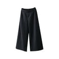 thumbnail image 2 of HUPOM Palazzo Pants For Women Dressy Cargo Pants Carpenter High Waist Rise Short Flare-Leg Black XL, 2 of 6
