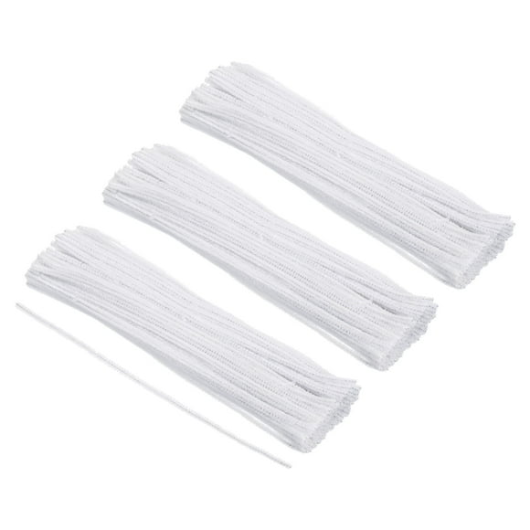 Uxcell 30CM/12Inch Pipe Cleaners, 300 Pack Flexible Chenille Stems for DIY Art Creative Crafts, Blanco