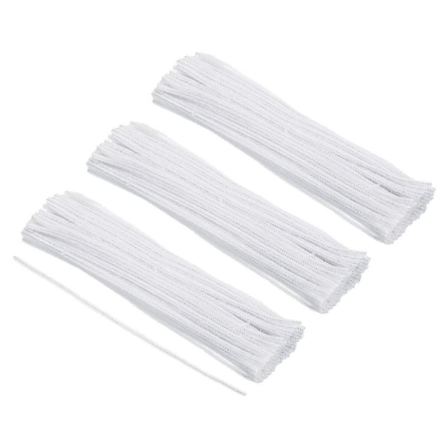 Uxcell 30CM/12Inch Pipe Cleaners, 300 Pack Flexible Chenille Stems for DIY Art Creative Crafts, Blanco
