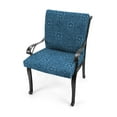 thumbnail image 2 of Jordan Manufacturing 38" x 21" Navy Medallion Rectangular Outdoor Chair Cushion with Ties and Hanger Loop (2 Pack), 2 of 11