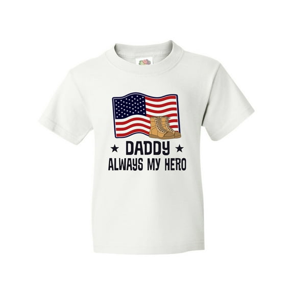 Inktastic Military Daddy Always My Hero Youth T-Shirt