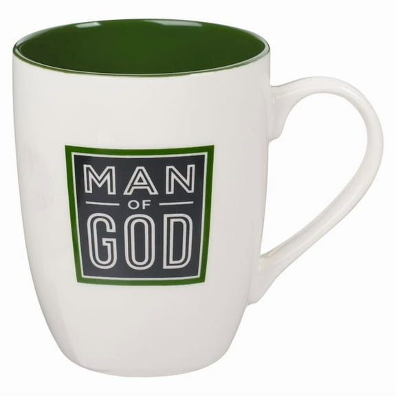 Christian Art Gifts Ceramic Coffee and Tea Mug for Men: Man of God - 1 Tim. 6:11 Inspirational Bible Verse, Black & , (Hardcover)
