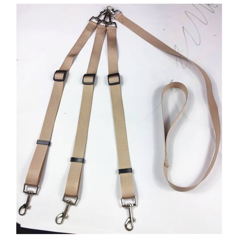 Triple 3 way dog leash coupler for medium large dogs daily walking assorted colors 1 pack