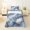 Greyish Blue, variant on Erosebridal Greyish Blue Marble Queen Sheet Sets, Gold Metalic Bed Set, 1 Flat Sheet, 1 Fitted Sheet and 2 Pillowcases