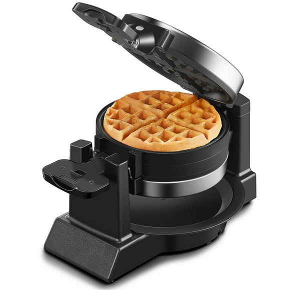 Classic Waffle Iron, Double Belgian Waffle Maker 180°Flip, 1400W Waffle Iron 8 Slices, Rotating & Nonstick Plates with Removable Drip Tray, Cool Touch Handles, Stain