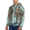 thumbnail image 3 of Wukai Astronauts On Lunar Mission Print Men Hoodies Fleece Sweatshirts Long Sleeve Sweaters Pullover Fall Outfits Winter Clothes-Large, 3 of 7