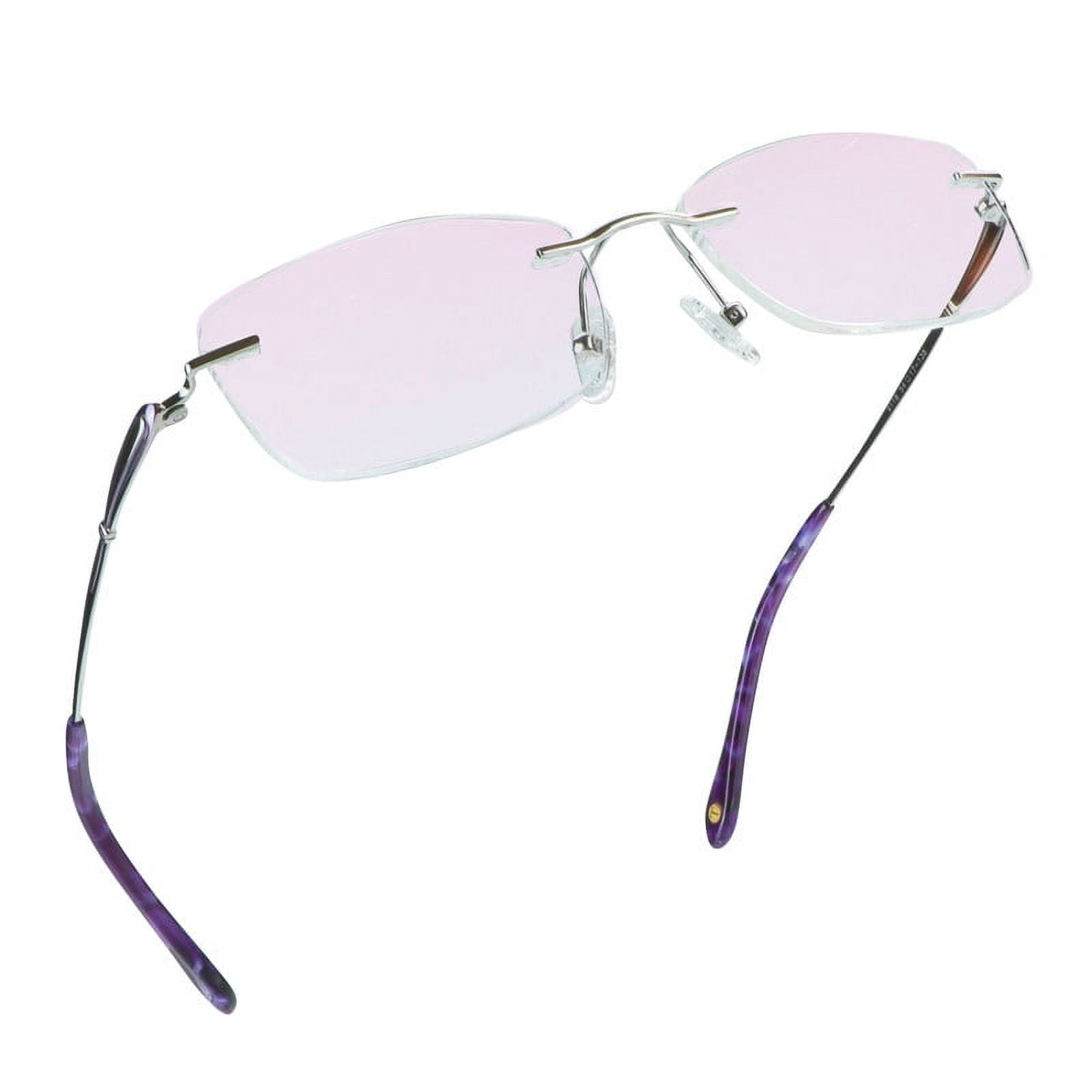 LifeArt Pure Titanium Frame Glasses/Blue Light Blocking Reading Glasses, Reduce Eyestrain, Stylish for Women(Purple,+2.00 Magnification)
