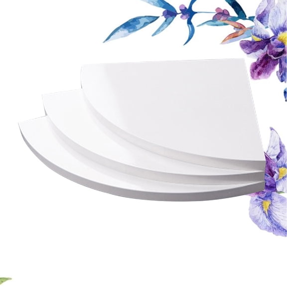 Amosfun White Rounded Hanging Corner Shelves Wall Mounted Storage Rack 3 Pieces