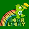 thumbnail image 2 of Men's Care Bears St. Patrick's Day Good Luck Bear Born Lucky Rainbow Graphic Tee Kelly Green Small, 2 of 5