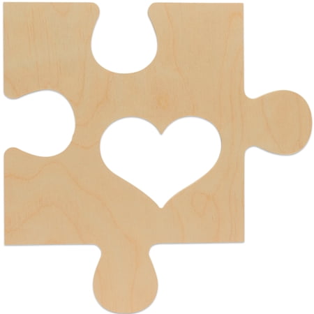 Unfinished Wood Puzzle Piece Heart Shaped Picture Frame  12 x 12 Inches with 4-1/4 x 3-1/2 Picture Slot  Connectable Timeline Wall Plaqu  DIY Craft Décor  by Woodpeckers price history on PriceWatchPro