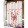 thumbnail image 2 of No Hook Shower Curtain with Snap-in Liner, Easter Waterproof Fabric Bathroom Curtains, Spring Rabbit Ear Colorful Eggs Love Flowers Bath Curtains & Mesh Top Window 60"x72", 2 of 9