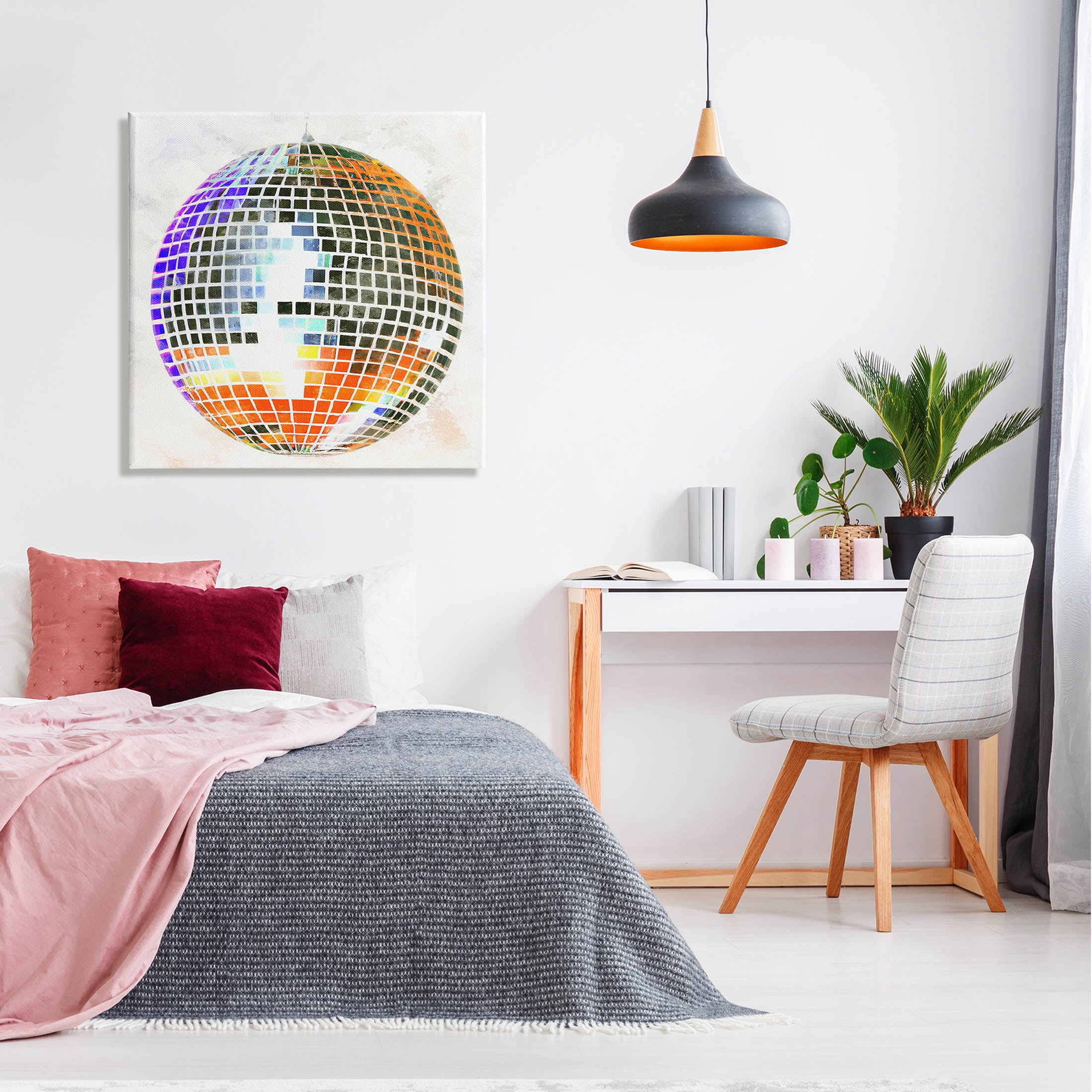 Stupell Industries Vivid Disco Ball Pattern Graphic Art Gallery Wrapped Canvas Print Wall Art, Design by Ziwei Li