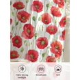 thumbnail image 6 of Sheer Curtains 72 Inches Long 2 Panels Set for Bedroom, Red Poppy Semi Sheer Curtains for Windows, Pastoral Flowers Green Leaves Vintage Botanical Voile Window Treatments Rod Pocket Curtain, 6 of 7