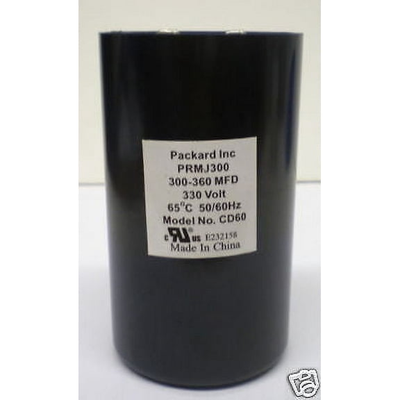 Packard PRMJ300 Motor Start Capacitor. 300-360 MFD UF / 330 VAC