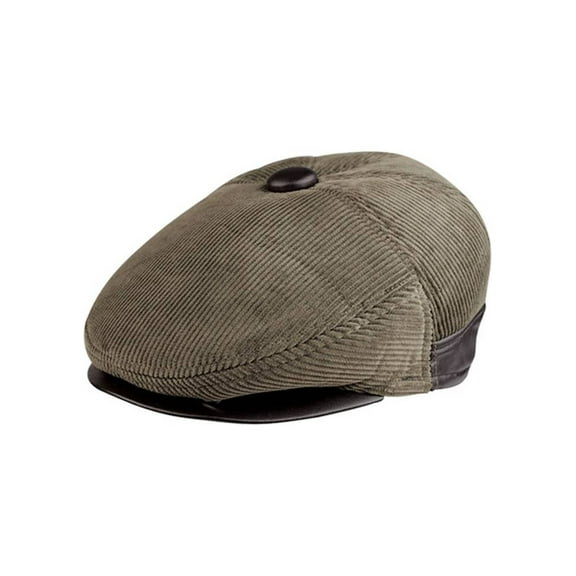 Corduroy Ivy Cap w/ Warmer Flap - Olive - Small