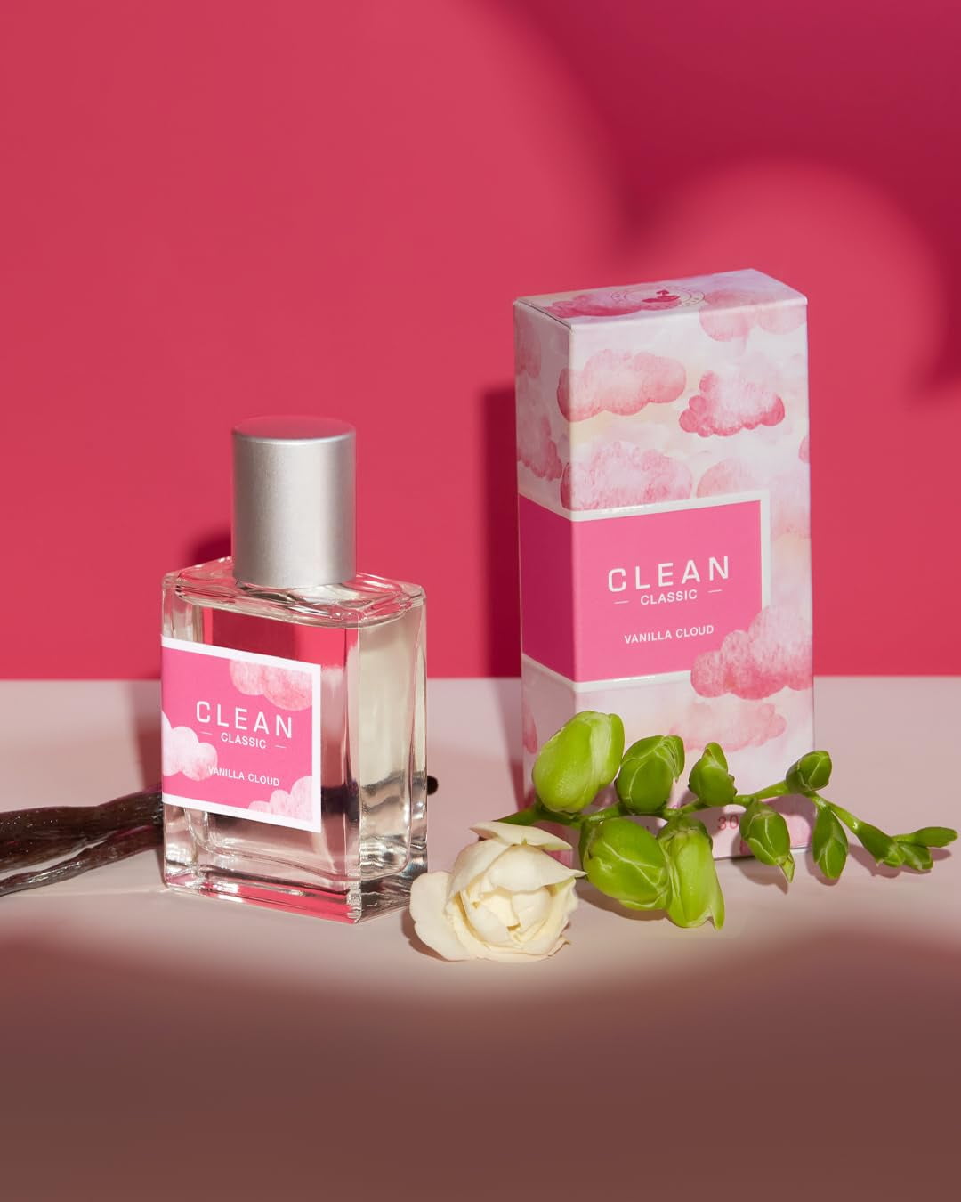 CLEAN Vanilla Cloud Eau de Parfum, Fresh Vanilla Gourmand Fragrance, Perfume for Women, 30mL
