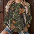 thumbnail image 6 of Maplenight Crewneck Sweatshirts for Women Casual Long Sleeve Tops Camo Maple Leaf Graphic Shirts Fall Fashion Clothes, 6 of 8