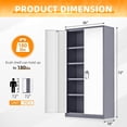 thumbnail image 3 of INTERGREAT Metal Garage Storage Cabinet, Black Lockable File Cabinet with 2 Doors and 4 Adjustable Shelves, Tall Steel Tool Cabinets for Office, Home, Garage, School, Gym, 3 of 17