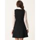 thumbnail image 3 of Vestido de Línea A con Tirantes para Mujer Vestido Elegante con Doble Botonadura Negro XS, 3 of 6