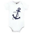 thumbnail image 3 of Hudson Baby Infant Boy Cotton Bodysuits, Nautical Anchor, 0-3 Months, 3 of 5