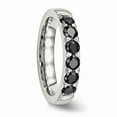thumbnail image 5 of Stainless Steel Polished Black CZ 4.00mm Band Size: 5; for Adults and Teens; for Women and Men, 5 of 7