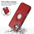 thumbnail image 4 of ELEHOLD Case for iPhone 16 Plus, Shockproof Magnetic Leather Phone Case with Invisible Stand for Men Women,Red, 4 of 9